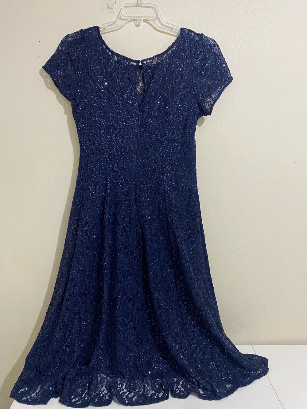 Ignite Women’s Cocktail Sparkling Navy Lace Formal Dress Size 12 - Picture 5 of 12